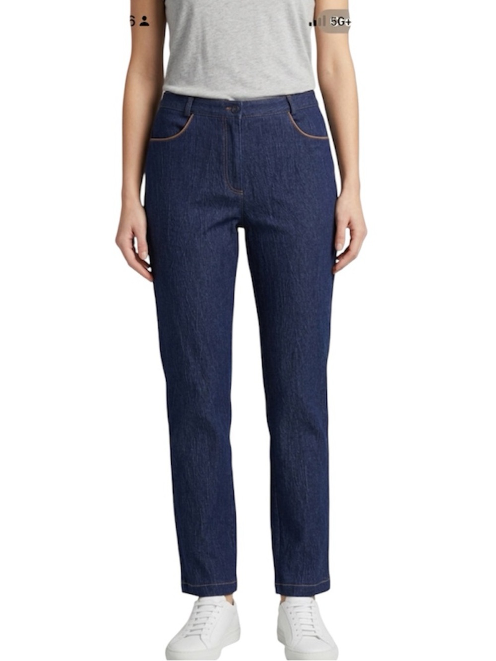 GARMENT JAHHAN Vintage Stretchy Denim Look Straight Leg Trouser Pants